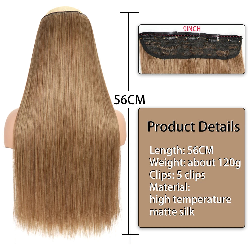 2X1 🛍️ EXTENSIONES CORTINA 5 Clip 60 cm Largo CABELLO 100% Similar al Cabello Natural 🥇