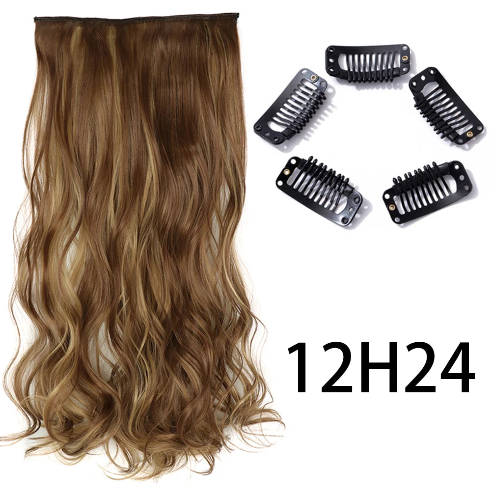 2X1 🛍️ EXTENSIONES CORTINA 5 Clip 60 cm Largo CABELLO 100% Similar al Cabello Natural 🥇