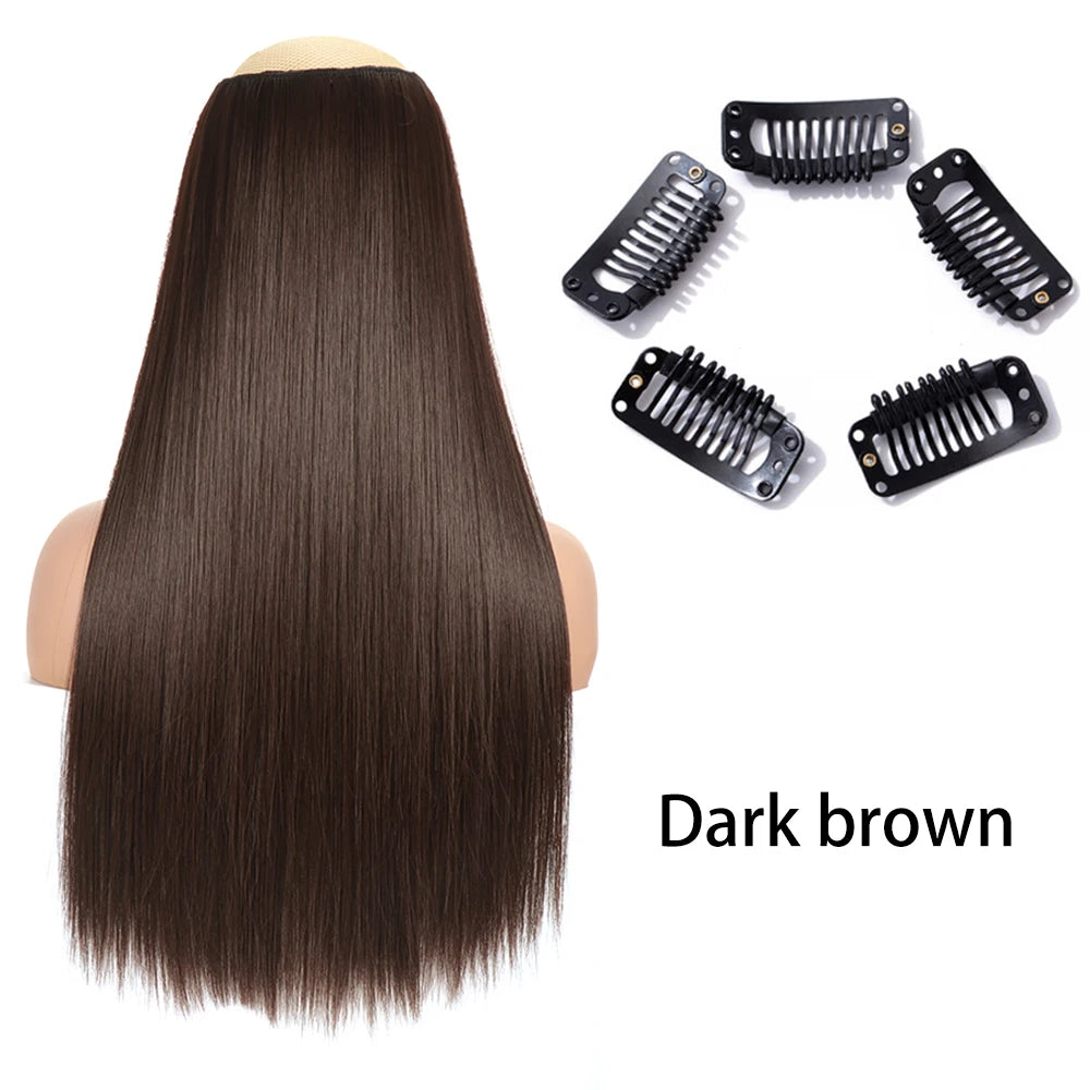 2X1 🛍️ EXTENSIONES CORTINA 5 Clip 60 cm Largo CABELLO 100% Similar al Cabello Natural 🥇