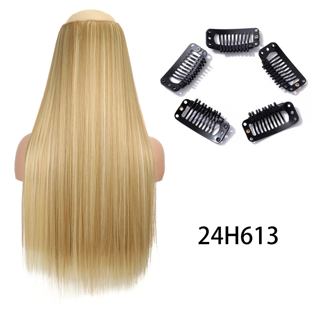 2X1 🛍️ EXTENSIONES CORTINA 5 Clip 60 cm Largo CABELLO 100% Similar al Cabello Natural 🥇