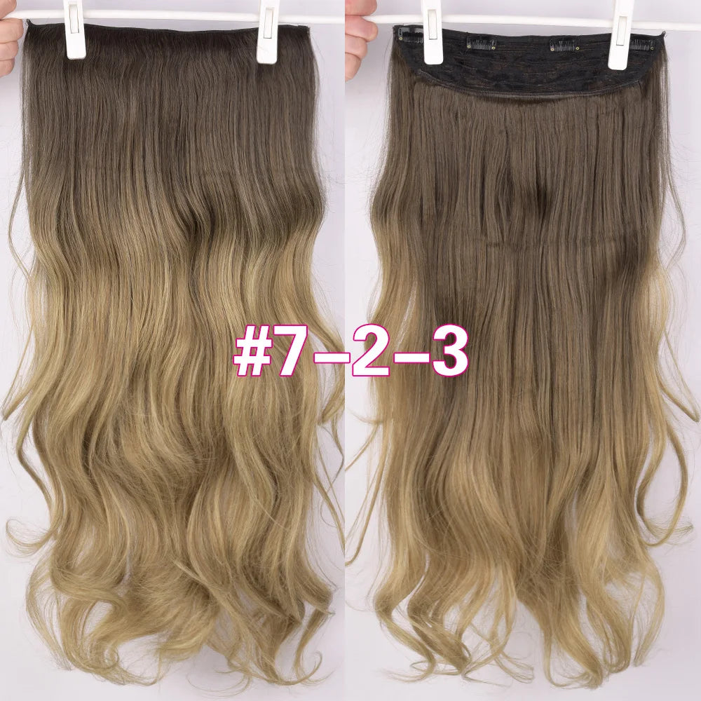 EXTENSIONES MAXI CORTINA 4 clips 60 cm de Largo Cabello 100% Similar al Cabello Natural 🥇 210 gr