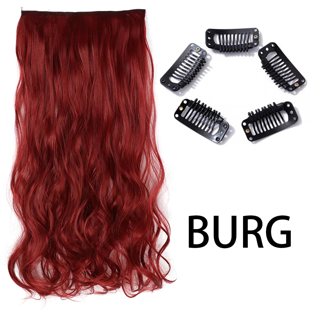 2X1 🛍️ EXTENSIONES CORTINA 5 Clip 60 cm Largo CABELLO 100% Similar al Cabello Natural 🥇