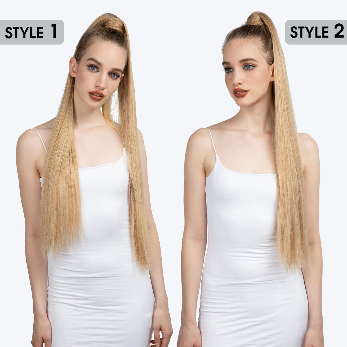 Coleta Cabello Liso Semi Natural  60 cm largo 🥇