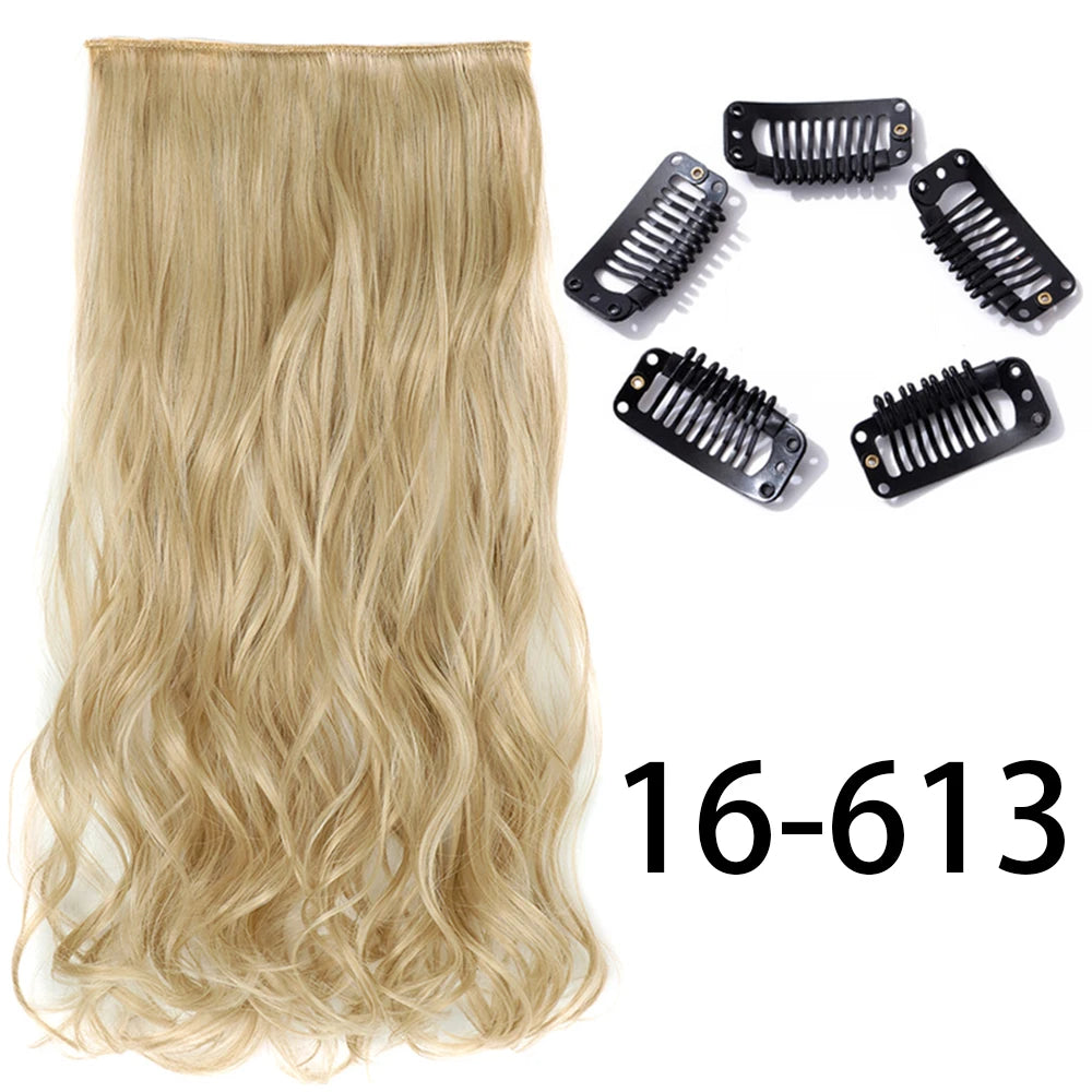2X1 🛍️ EXTENSIONES CORTINA 5 Clip 60 cm Largo CABELLO 100% Similar al Cabello Natural 🥇