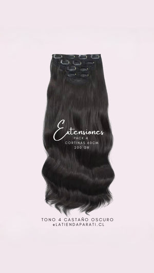 Pack 4 EXTENSIONES CORTINA BALAYAGE 60 cm PREMIUM 🥇 Semi Naturales