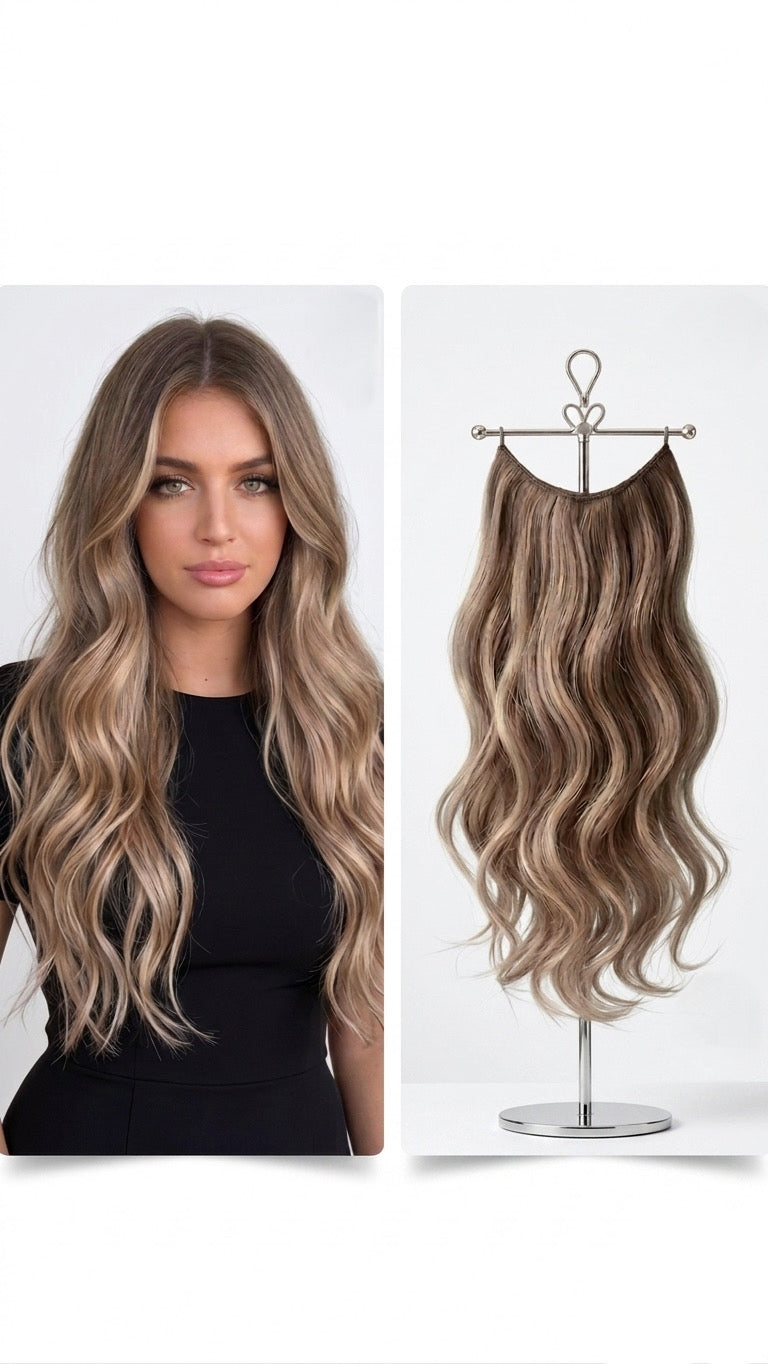 Extensiones Cortina babylight Hilo Invisible  Similar Cabello Natural Onduladas