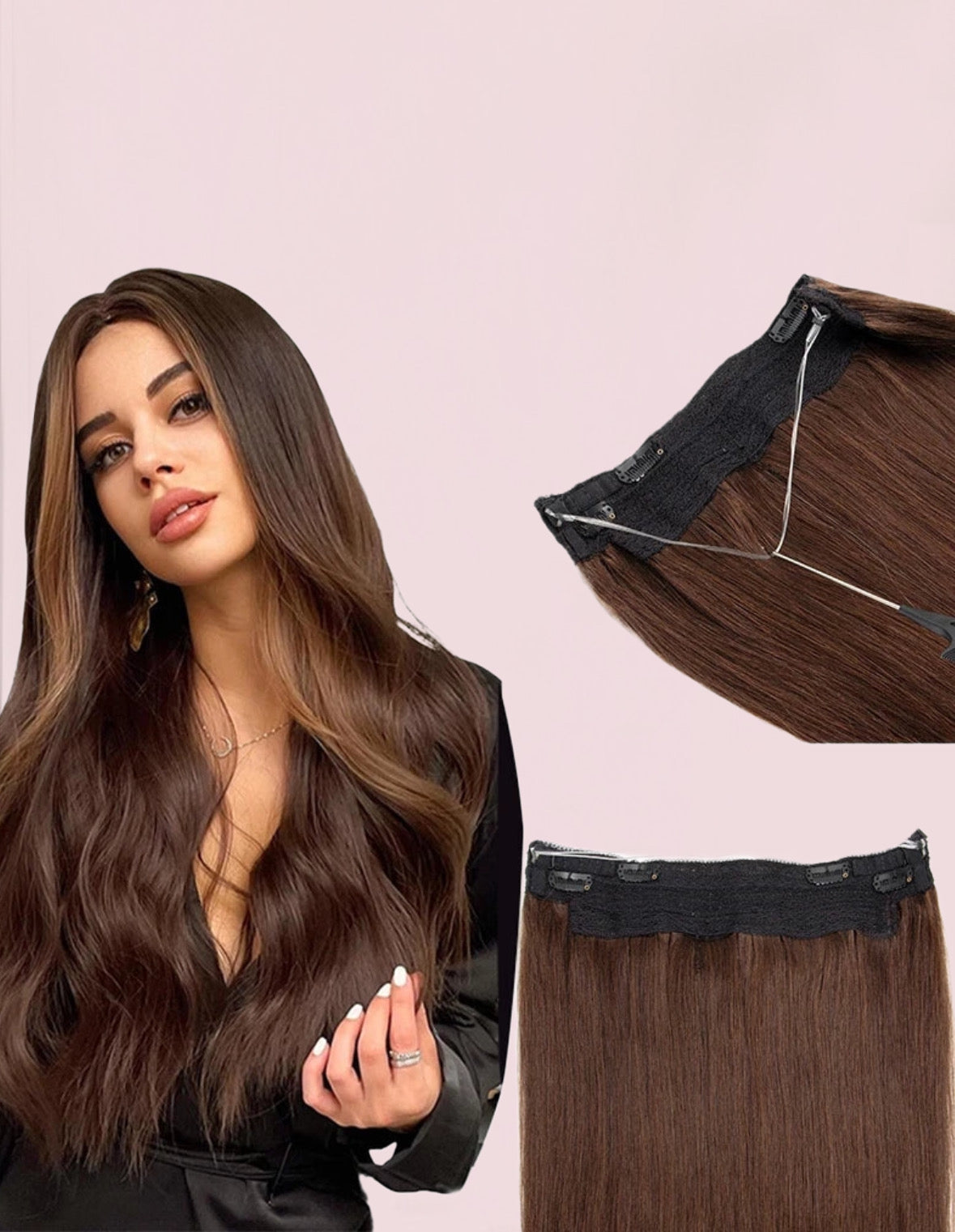 EXTENSIONES HILO INVISIBLE 80 cm Largo CABELLO 100% Similar al Cabello Natural 🥇