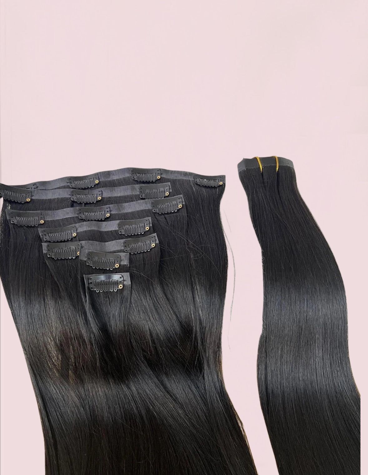 Extensiones de Cabello 100% Natural©️ Tono #1B Castaño Oscuro