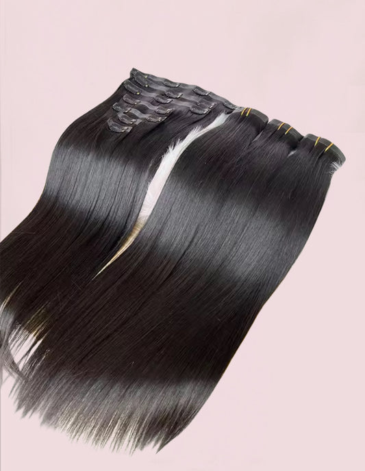 Extensiones de Cabello 100% Natural©️ Tono #1B Castaño Oscuro