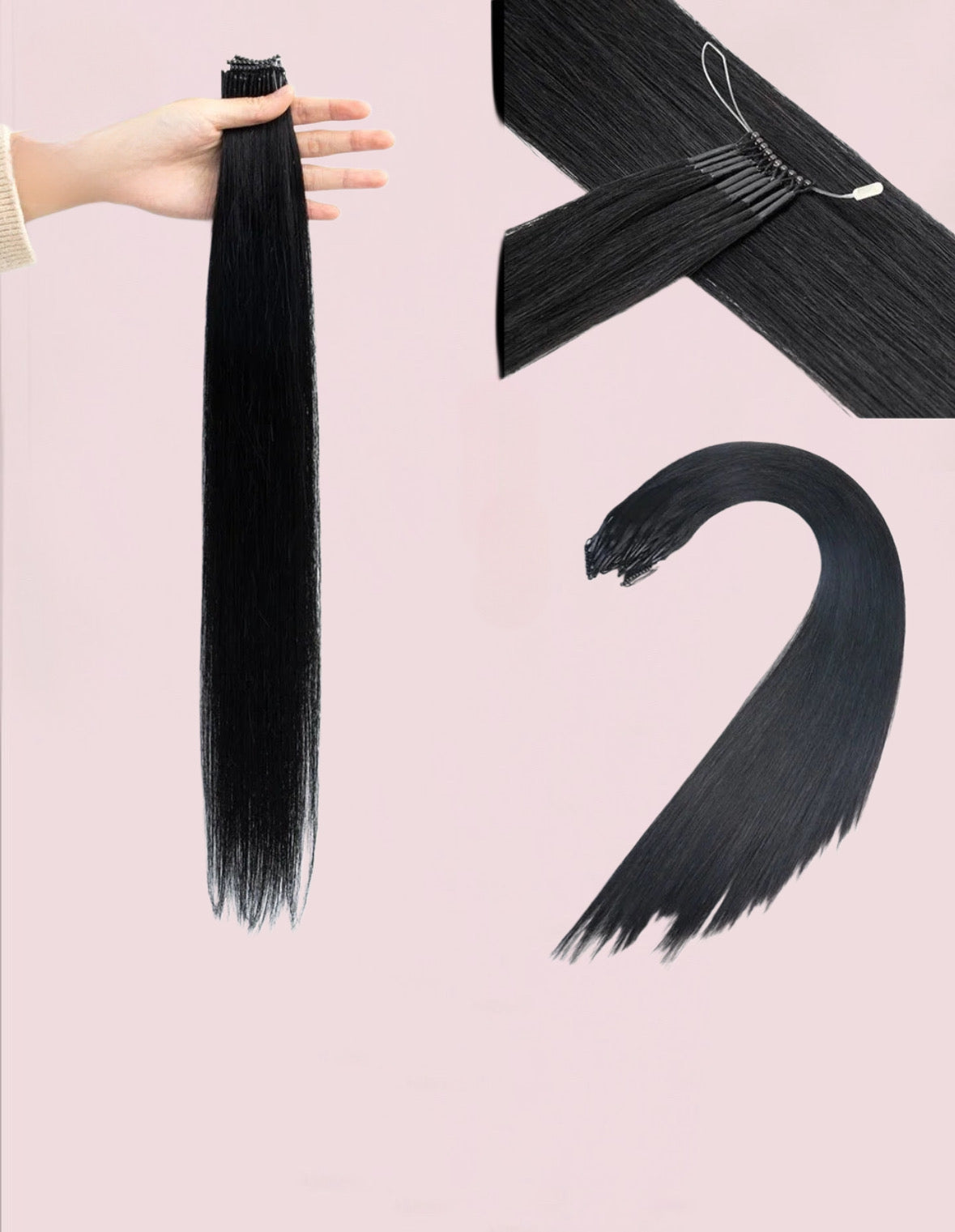 Extensiones de cabello 100% Natural©️ con microperlas 8D Pack 100 unidades