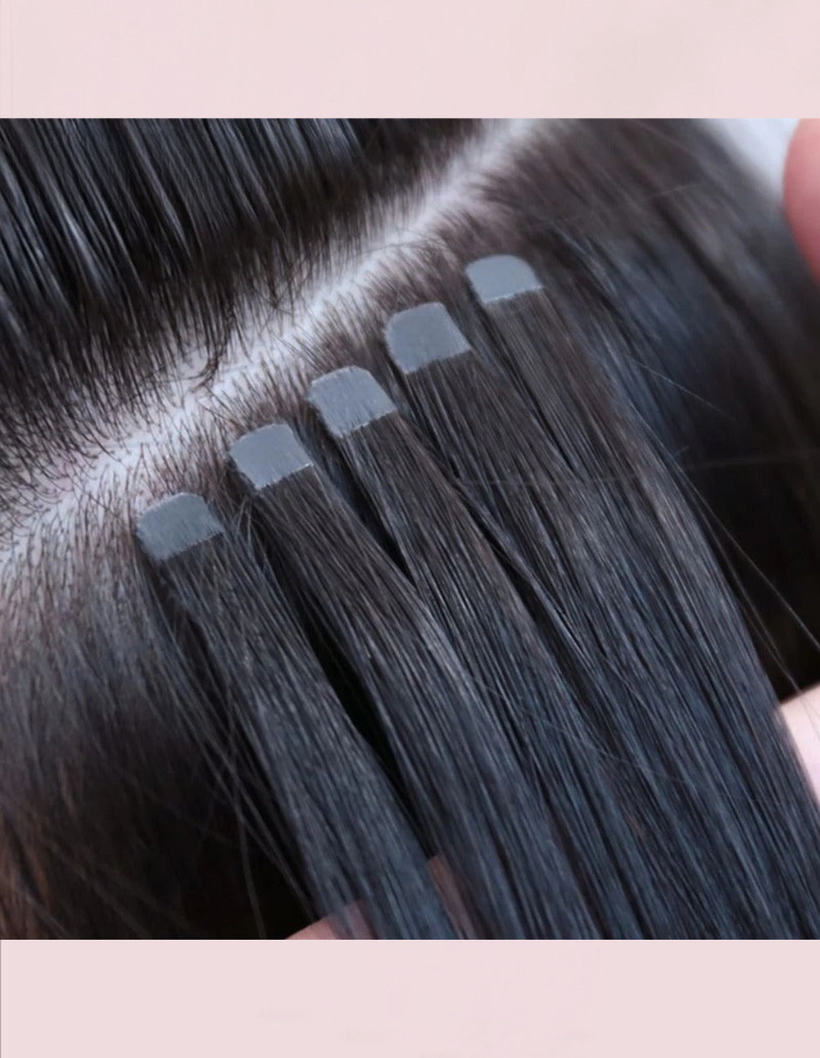 Pack 20 Mechas de  60 cm Largo  Cabello 100% Natural©️  Adhesiva doble cara