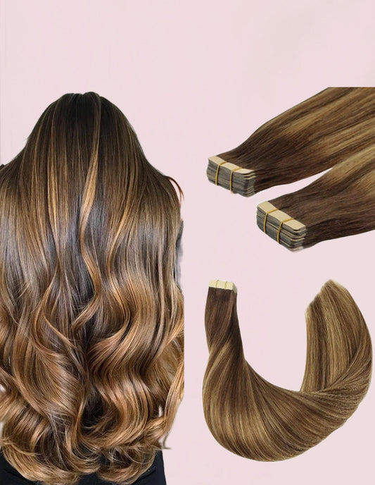 Extensiones Cabello Natural 100% Pegatina Invisible 60 cm Largo