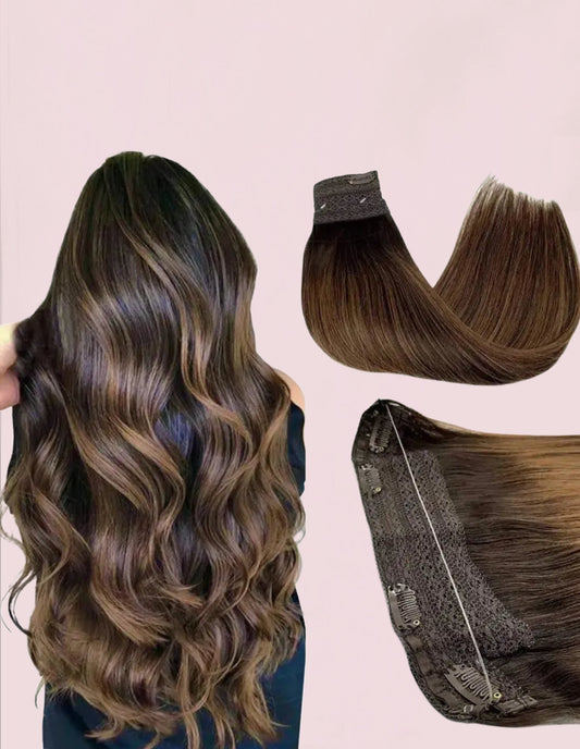 Extensiones de Cabello Natural 100% ©️ Balayage Hilo Invisible