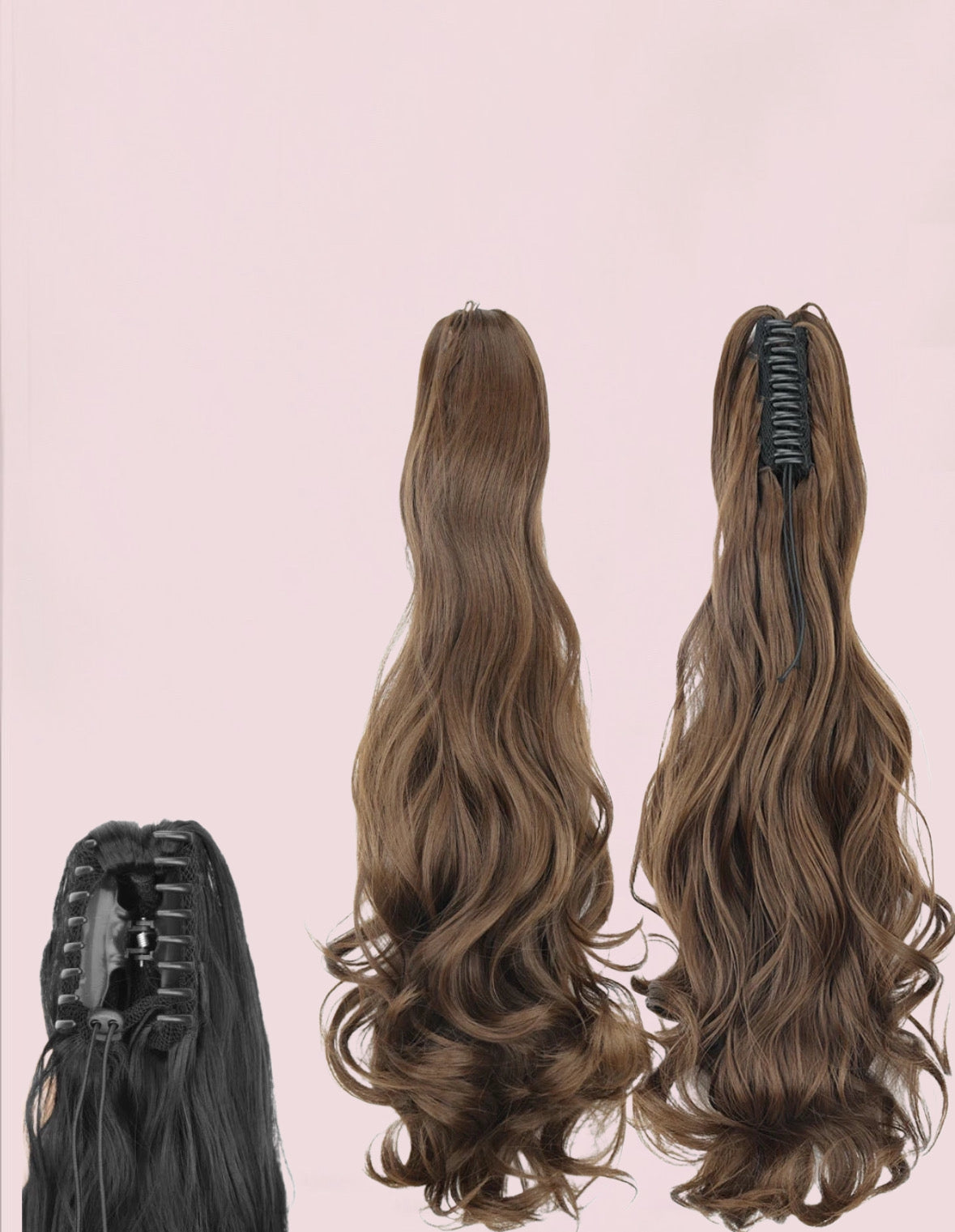 COLETA con Pinche 60 cm Largo CABELLO 100% Similar al Cabello Natural 🥇