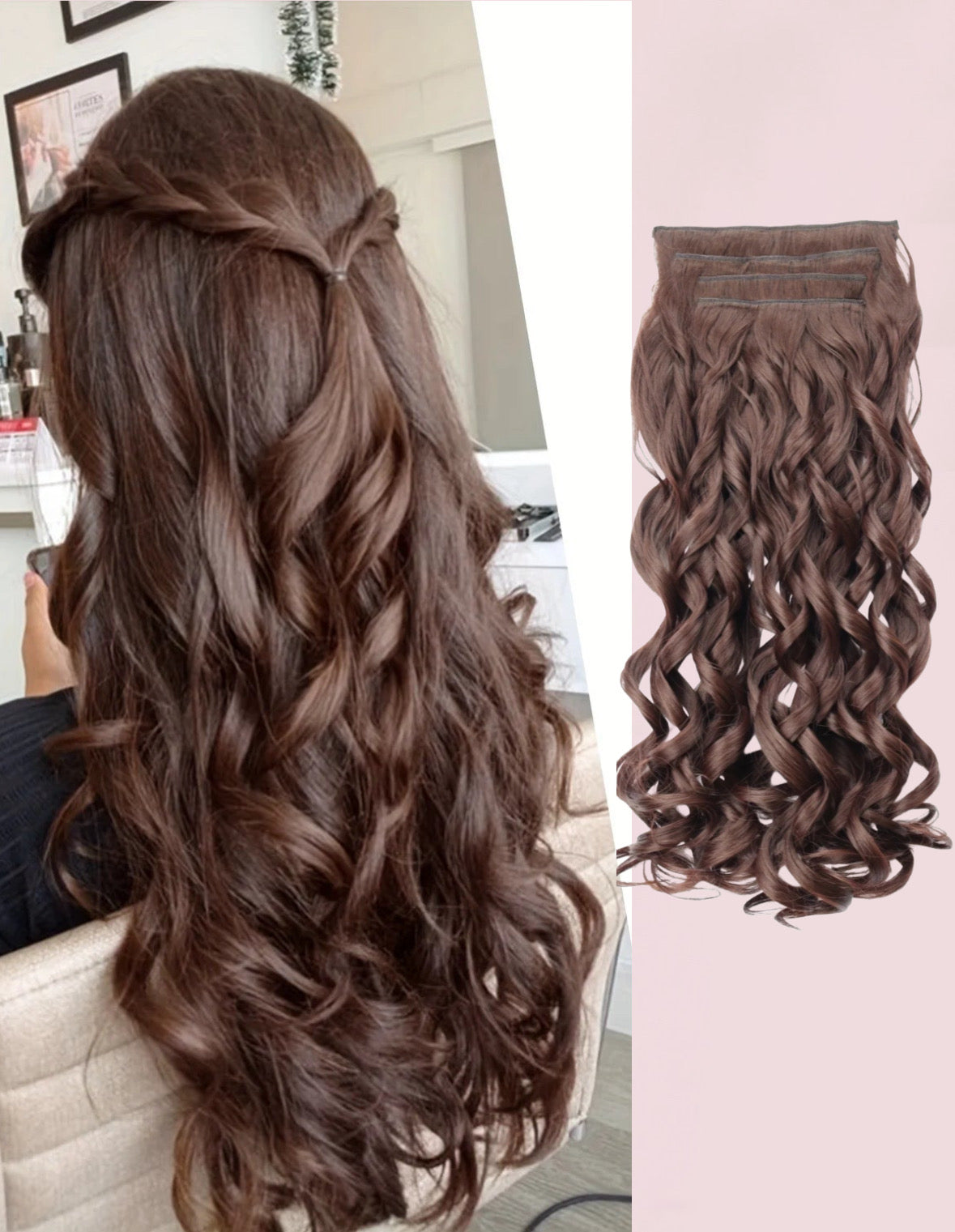 EXTENSIONES CABELLO por Capas 4 Piezas Rulos 50 cm Largo CABELLO 100% Similar al Cabello Natural 🥇