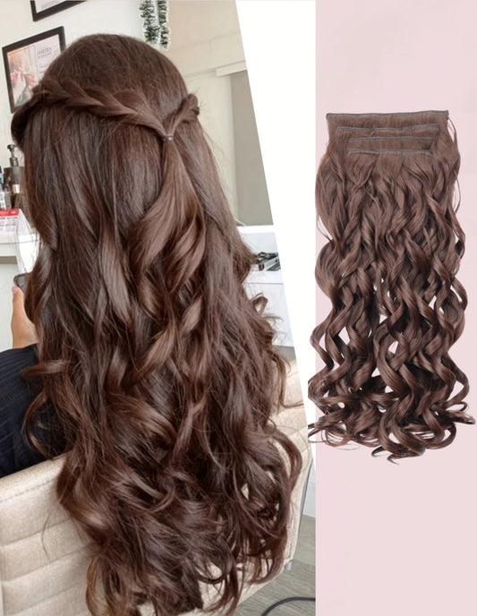 EXTENSIONES CABELLO por Capas 4 Piezas Rulos 50 cm Largo CABELLO 100% Similar al Cabello Natural 🥇