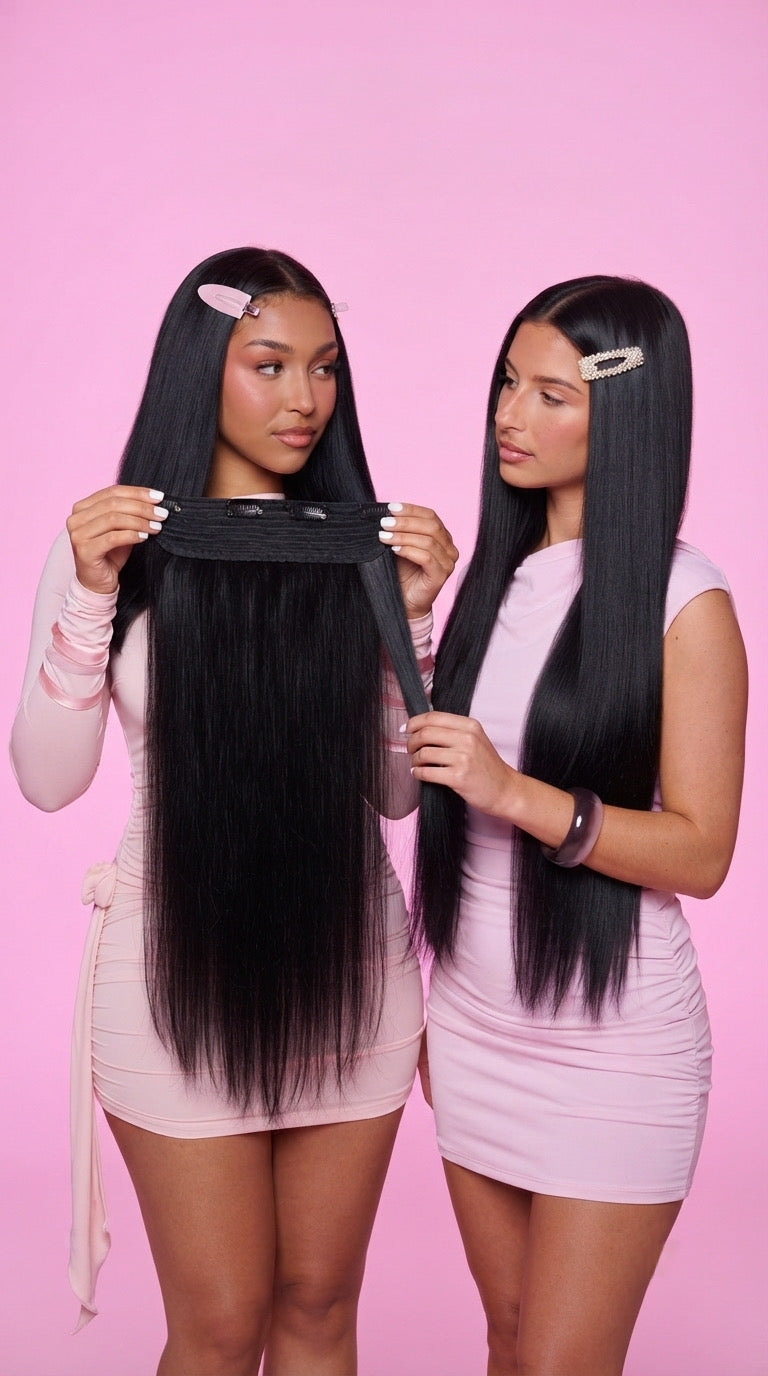 Extensiones Cortina 5 clip Cabello 100% Natural ©️ 66 cm Largo