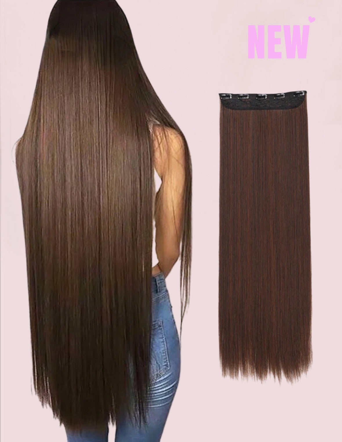 EXTENSIONES MAXI CORTINA 5 clips 100 cm de Largo Liso Cabello 100% Similar al Cabello Natural 🥇 180 gr