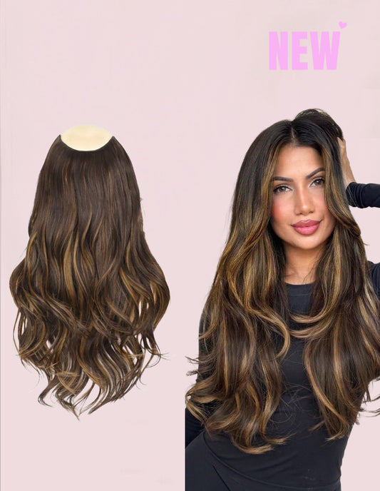 Extensiones Cortina en U 55 cm de Largo Cabello 100% Similar al Cabello Natural 🥇