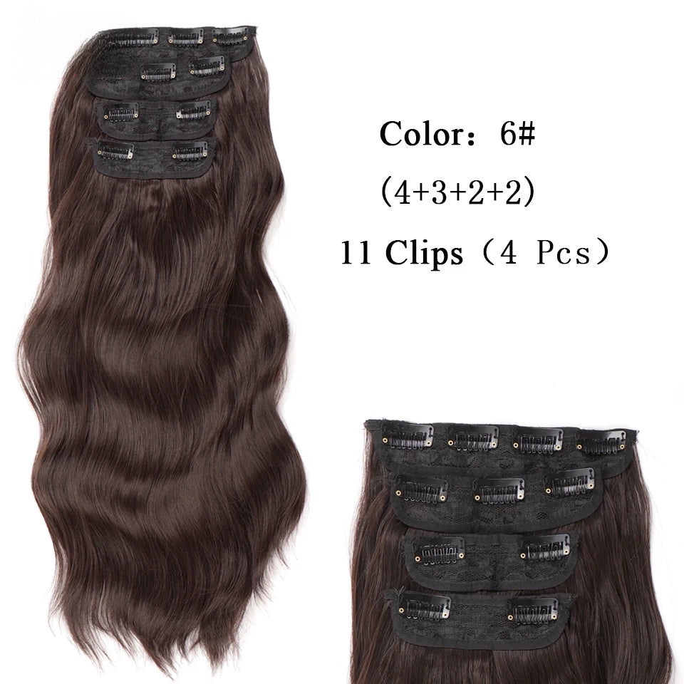 Extensiones Maxi por Capas 4 unidades Onduladas 50 cm largo CABELLO 100% Similar al Cabello Natural 🥇 200 gr