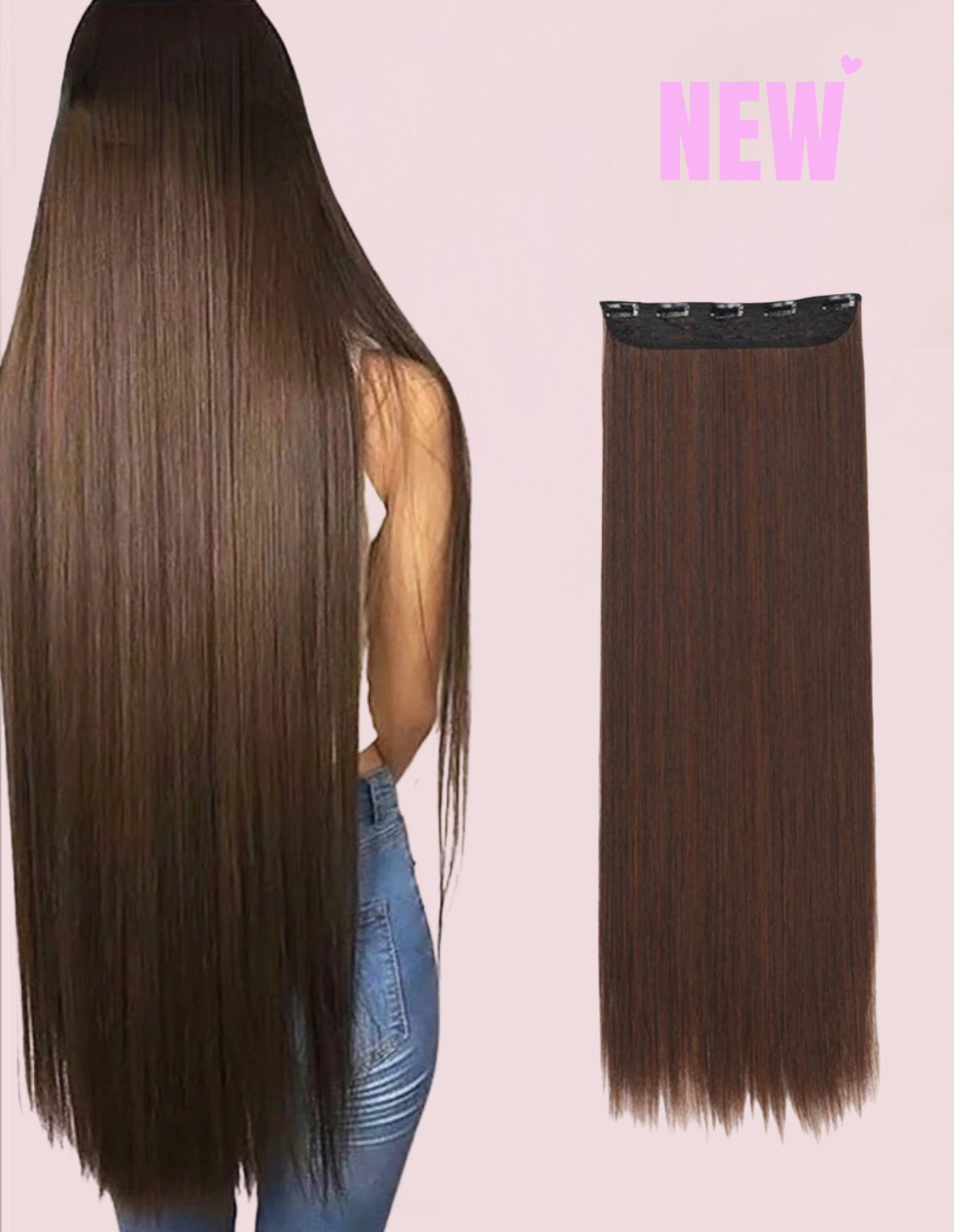 EXTENSIONES MAXI CORTINA 5 clips 100 cm de Largo Liso Cabello 100% Similar al Cabello Natural 🥇 180 gr