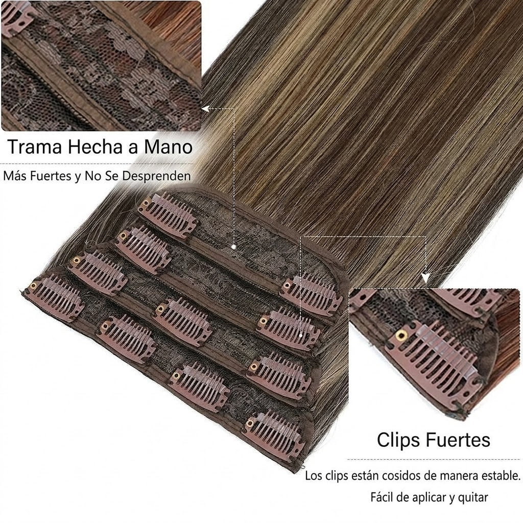 Pack 4 Extensiones SIN ENREDO 66 cm PREMIUM 🥇 Semi Naturales