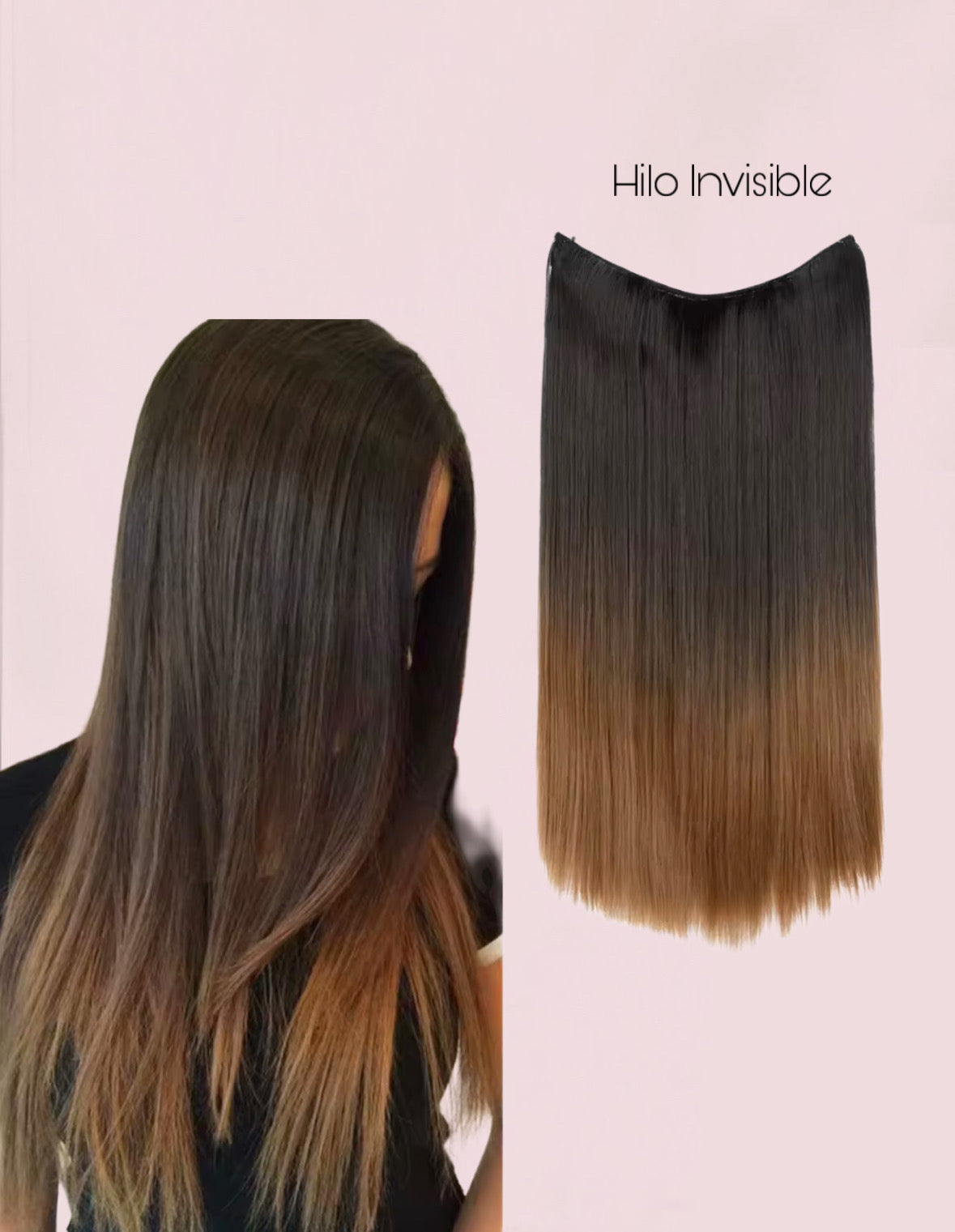 EXTENSIONES HILO INVISIBLE Balayage  Similar al Cabello Natural Premium🥇 55 cm largo Lisas