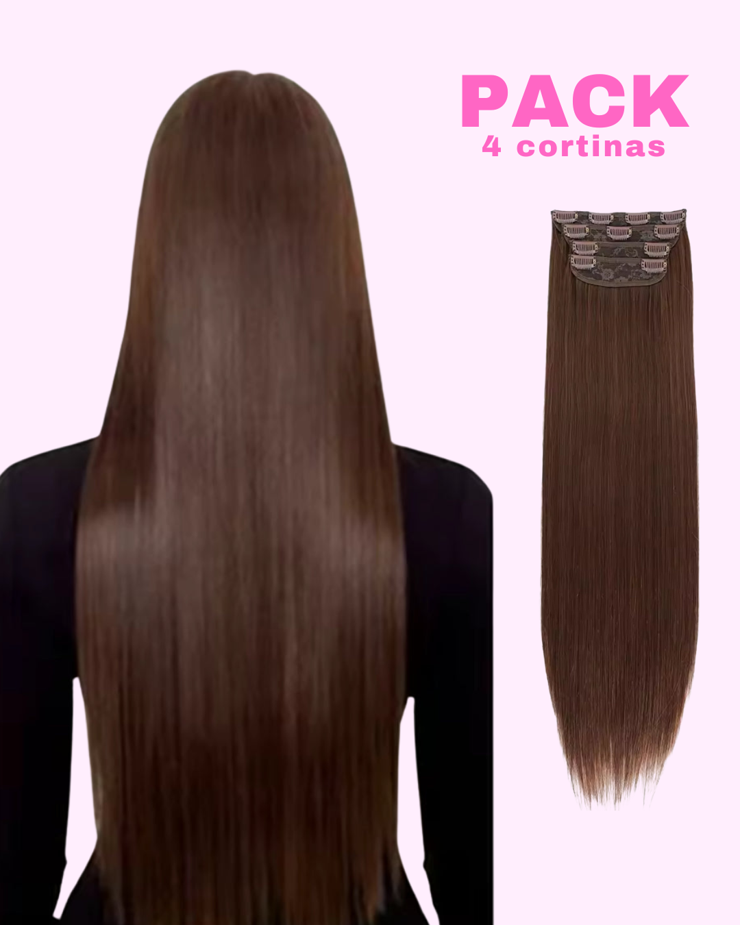 PACK 4 EXTENSIONES CORTINA 62cm PREMIUM🥇 Semi Naturales