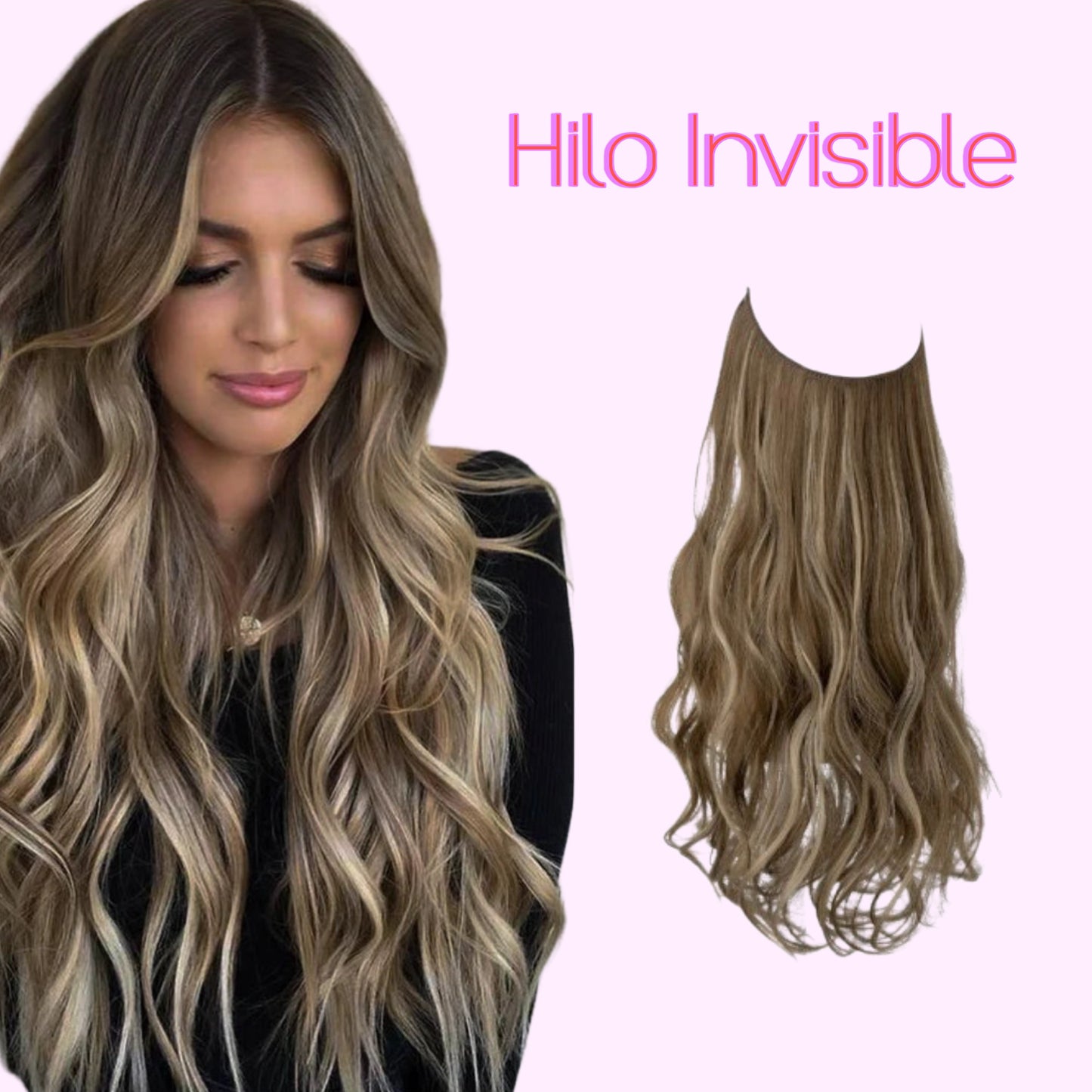 Extensiones Cortina babylight Hilo Invisible  Similar Cabello Natural Onduladas