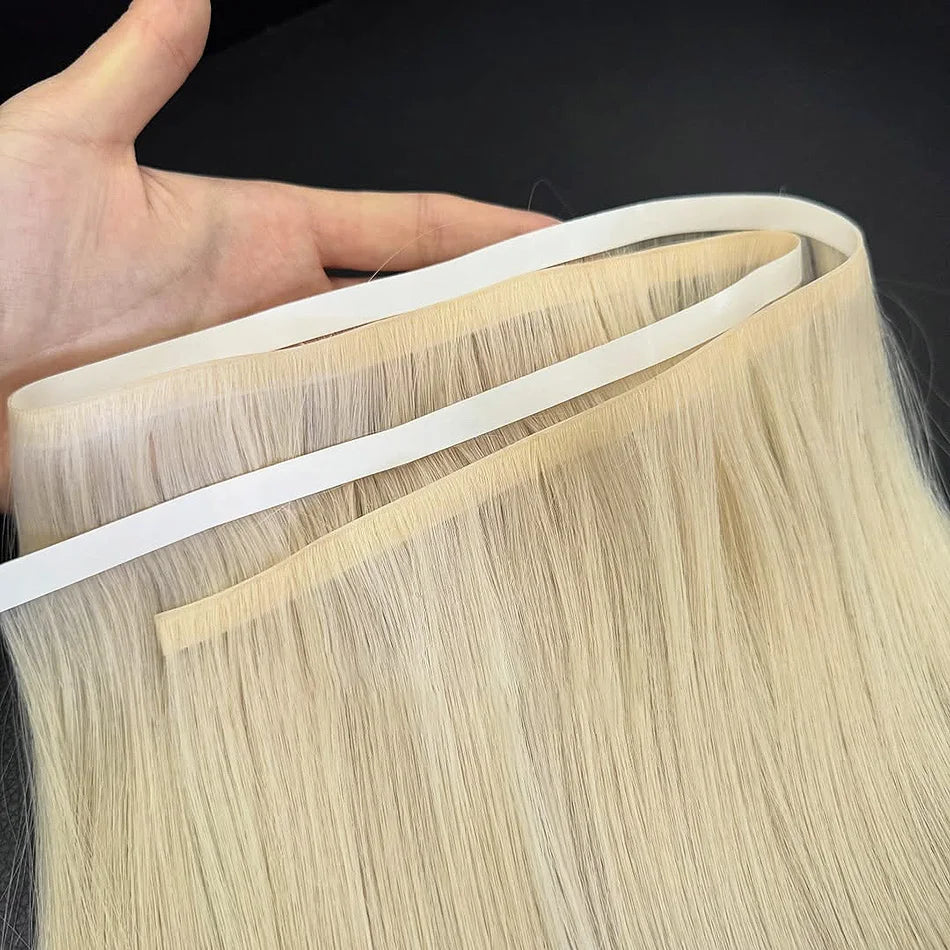 Cinta Adhesiva Invisible Genius, doble trama Cabello Virgen 100% Natural Premium 76 cm