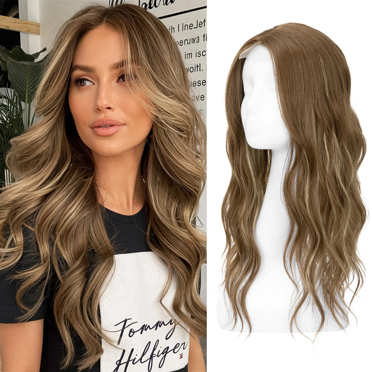 Corona Ondulada 55 cm Largo Cabello Organico Premium
