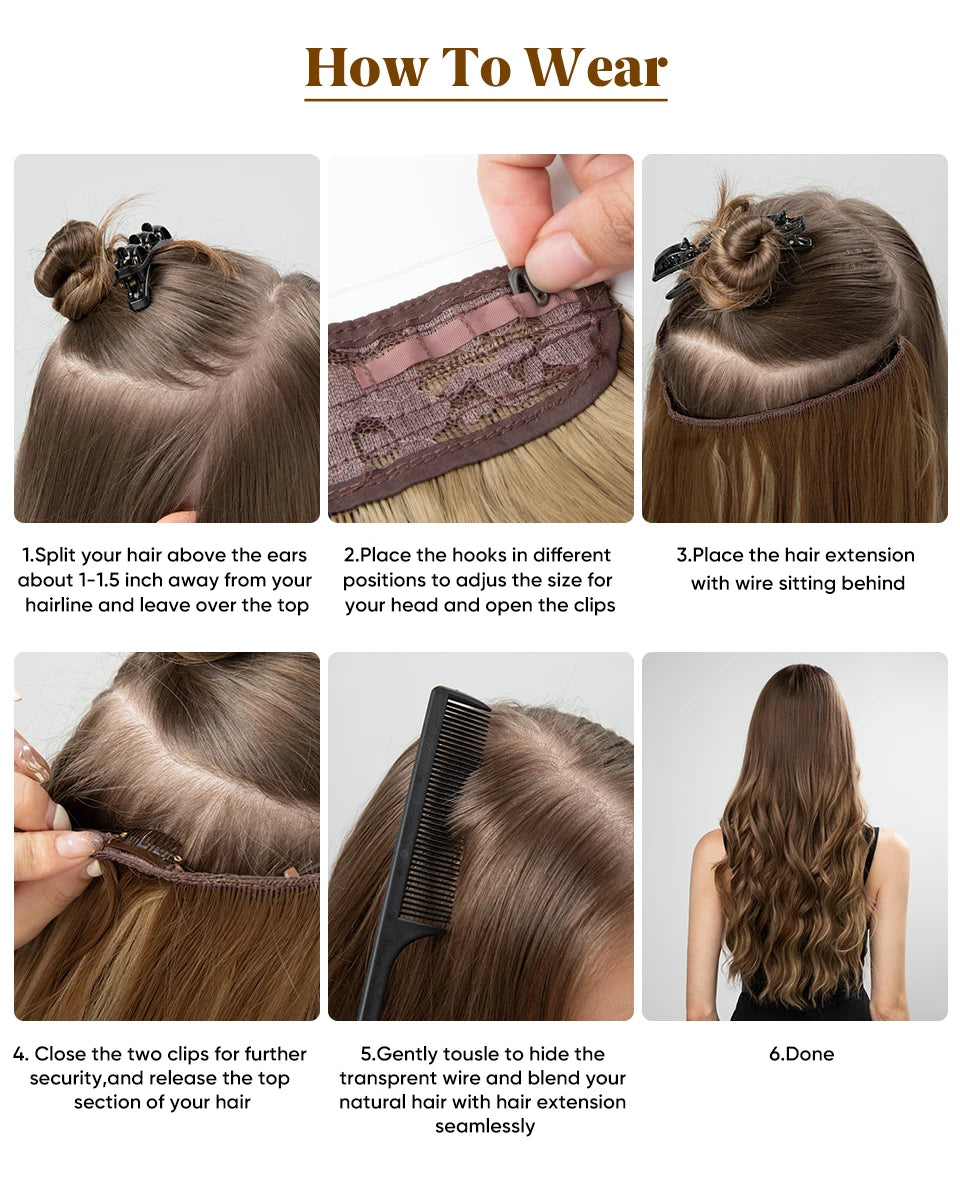 MAXI CORTINA HILO INVIBLE Balayage Semi Natural🥇 60 cm