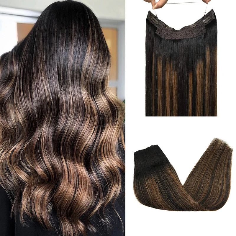 Extensiones de Cabello Natural 100% ©️ Balayage Hilo Invisible