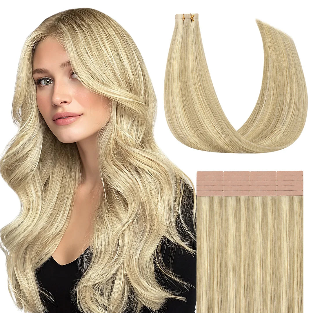 Extensiones Adhesivas Balayage 60 cm de largo Cabello Natural ©️ 100% Virgen