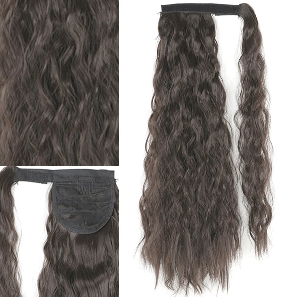 Extensiones Coleta  55 cm y 80 cm de largo Ondas de Sirena Cabello 100% Similar al Cabello Natural 🥇