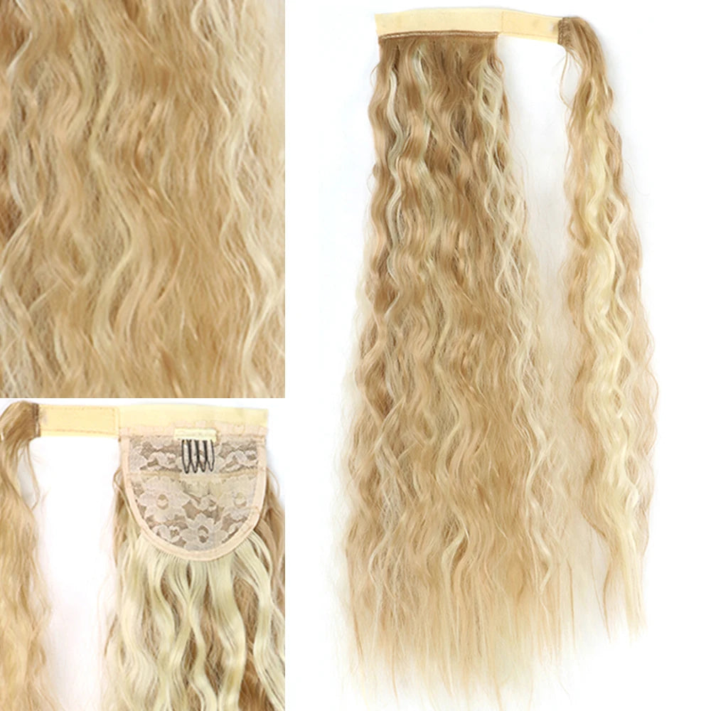 Extensiones Coleta  55 cm y 80 cm de largo Ondas de Sirena Cabello 100% Similar al Cabello Natural 🥇