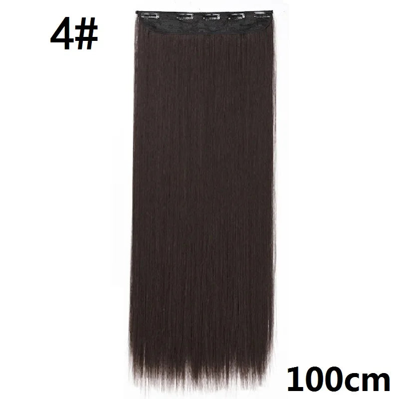 EXTENSIONES MAXI CORTINA 5 clips 100 cm de Largo Liso Cabello 100% Similar al Cabello Natural 🥇 180 gr