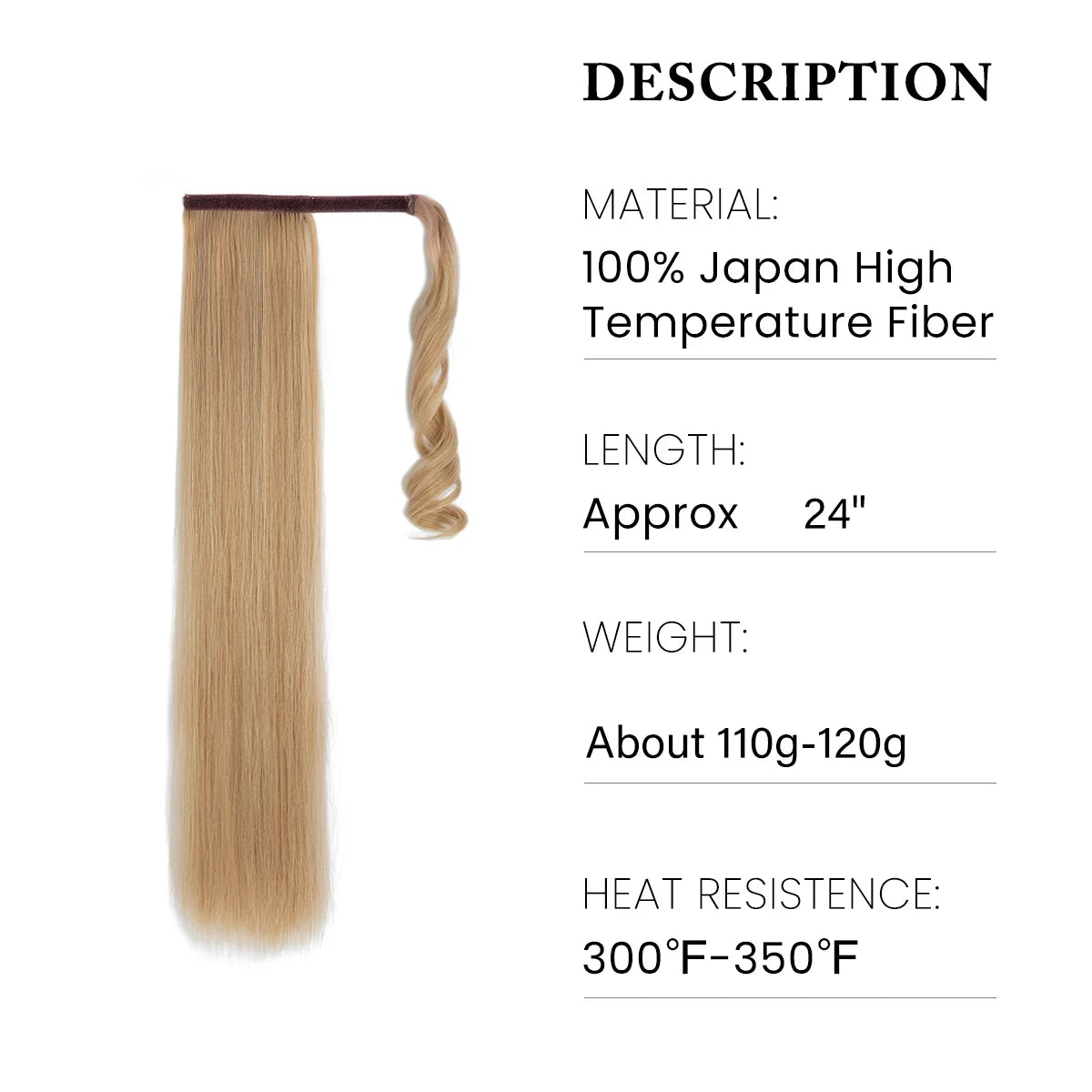 Coleta Cabello Liso Semi Natural  60 cm largo 🥇