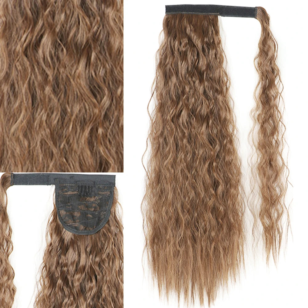 Extensiones Coleta  55 cm y 80 cm de largo Ondas de Sirena Cabello 100% Similar al Cabello Natural 🥇