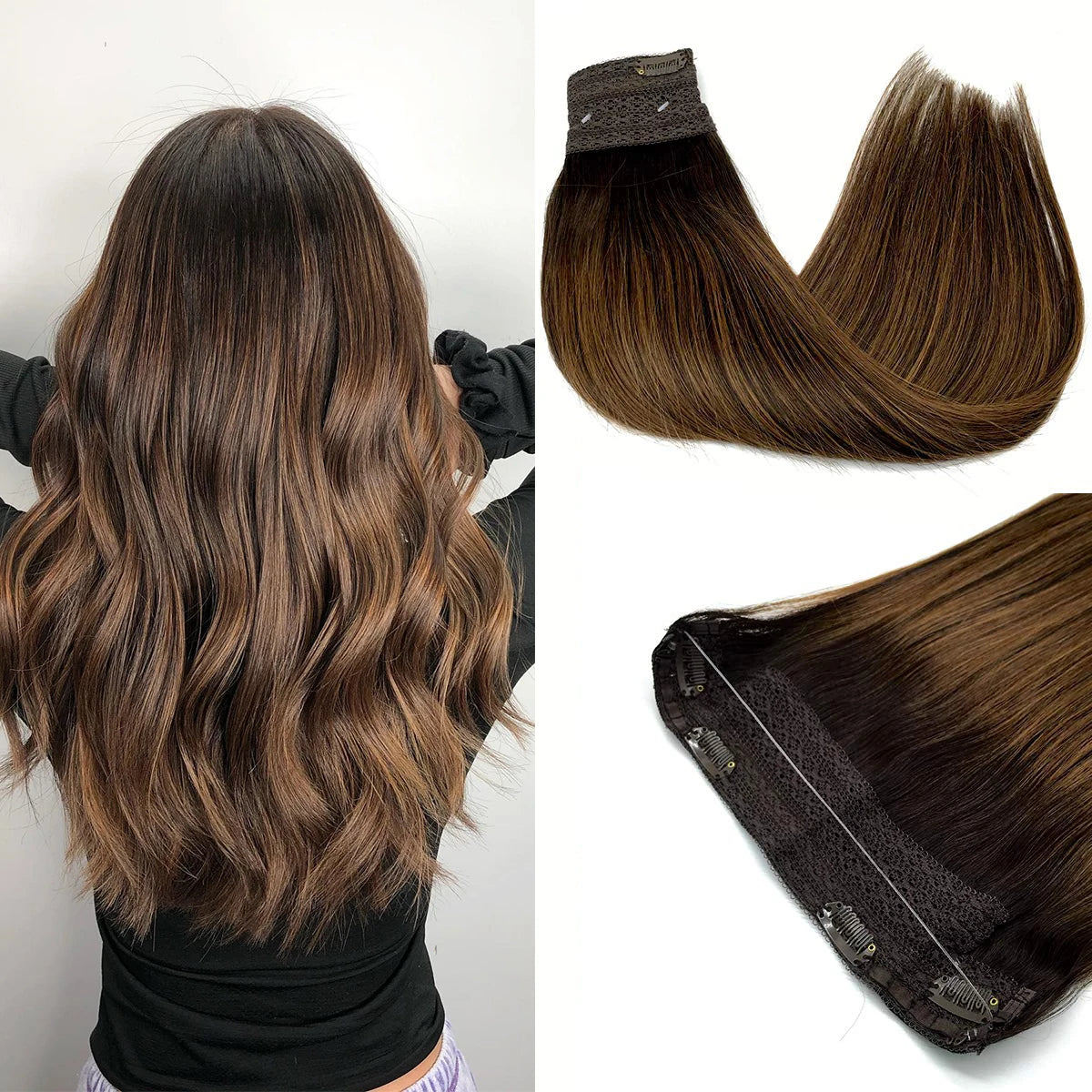 Extensiones de Cabello Natural 100% ©️ Balayage Hilo Invisible
