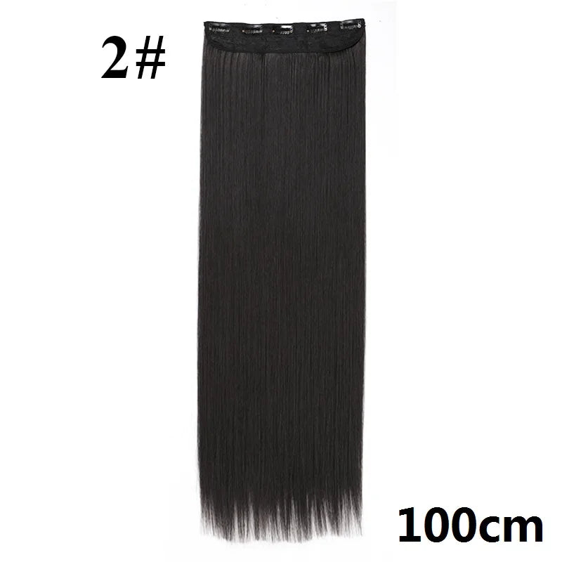 EXTENSIONES MAXI CORTINA 5 clips 100 cm de Largo Liso Cabello 100% Similar al Cabello Natural 🥇 180 gr