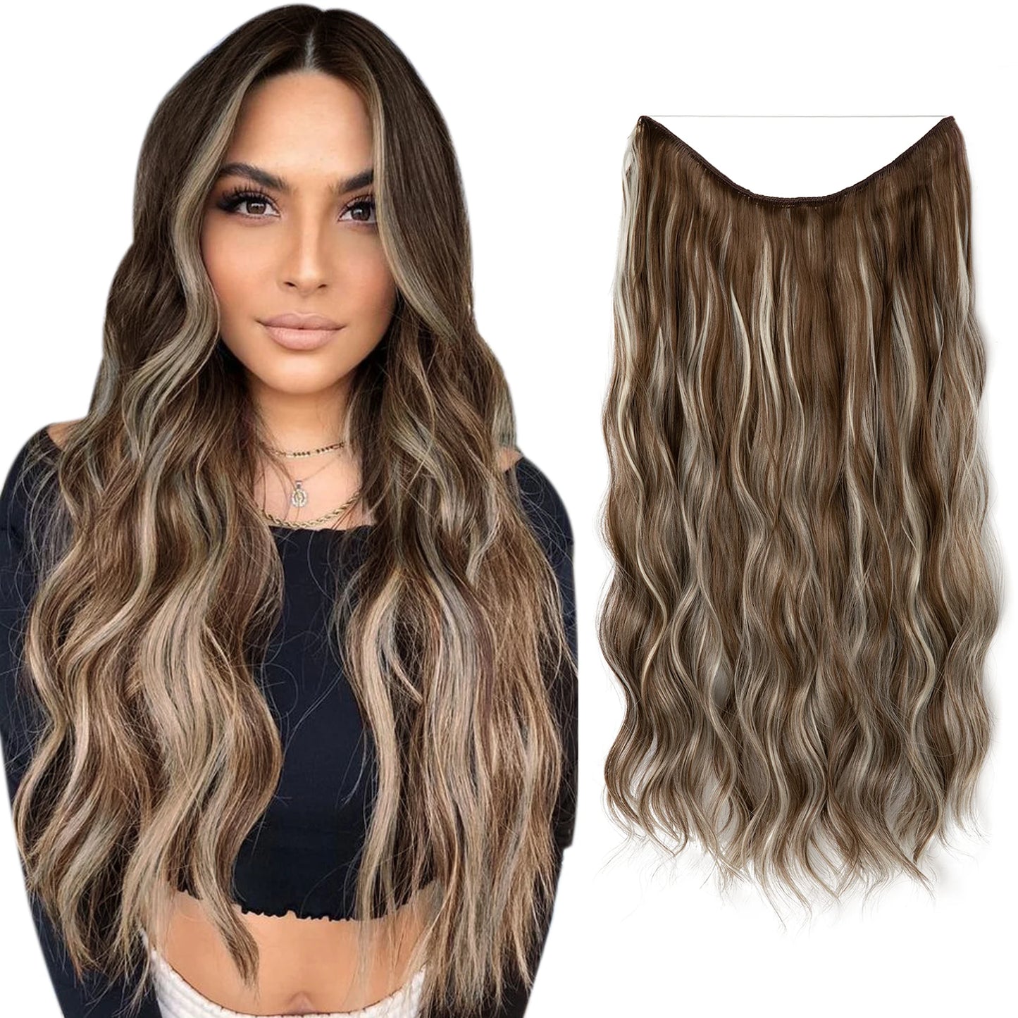 MAXI CORTINA HILO INVIBLE Balayage Semi Natural🥇 60 cm