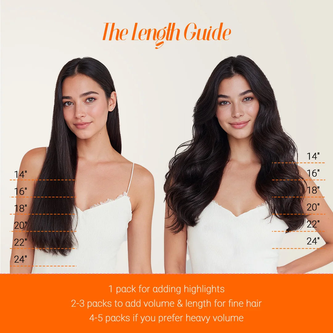 Extensiones Adhesivas Balayage 60 cm de largo Cabello Natural ©️ 100% Virgen