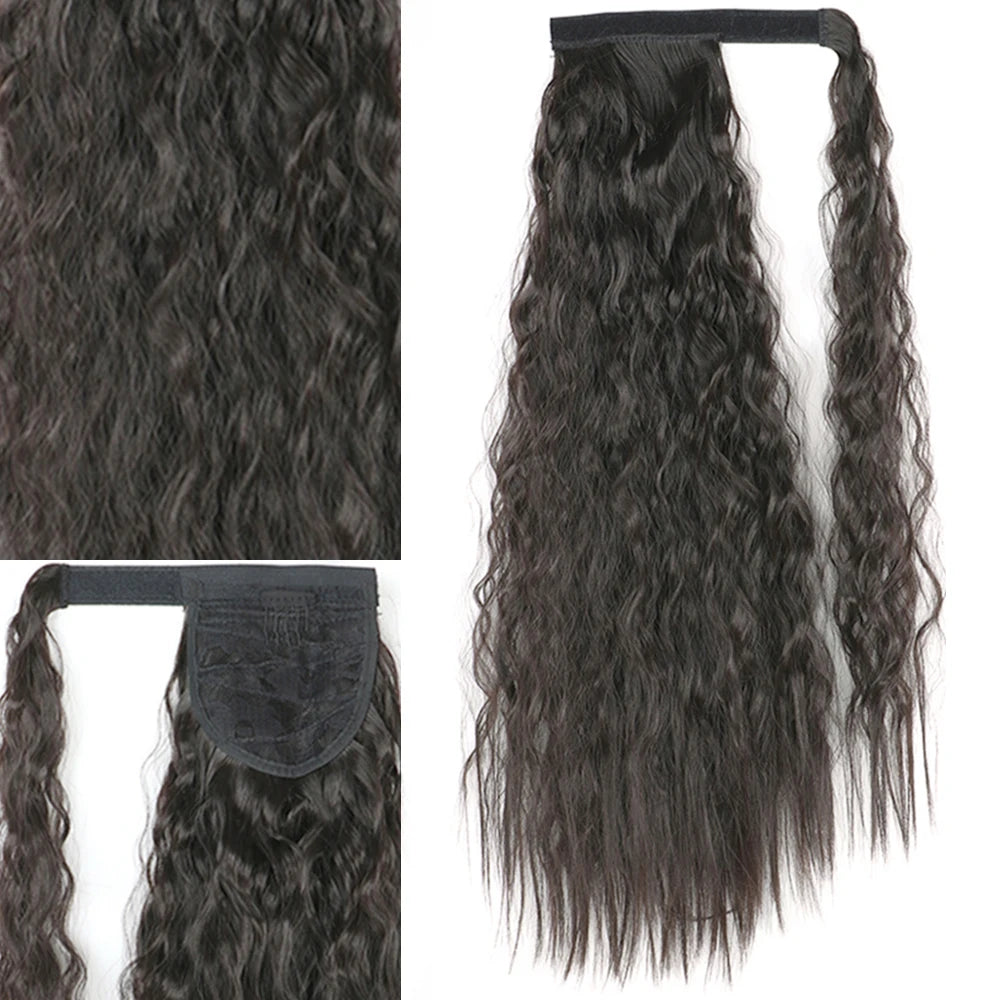 Extensiones Coleta  55 cm y 80 cm de largo Ondas de Sirena Cabello 100% Similar al Cabello Natural 🥇