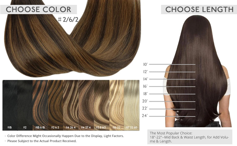 Extensiones de Cabello Natural 100% ©️ Balayage Hilo Invisible