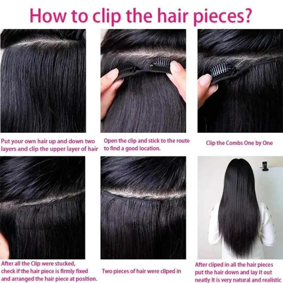 Extensiones de Cabello 100% Natural©️ Tono #1B Castaño Oscuro