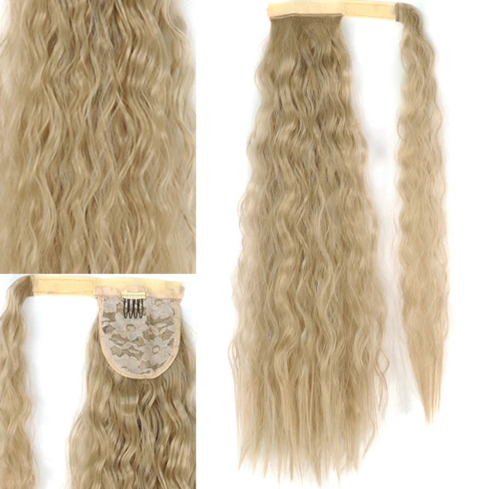 Extensiones Coleta  55 cm y 80 cm de largo Ondas de Sirena Cabello 100% Similar al Cabello Natural 🥇