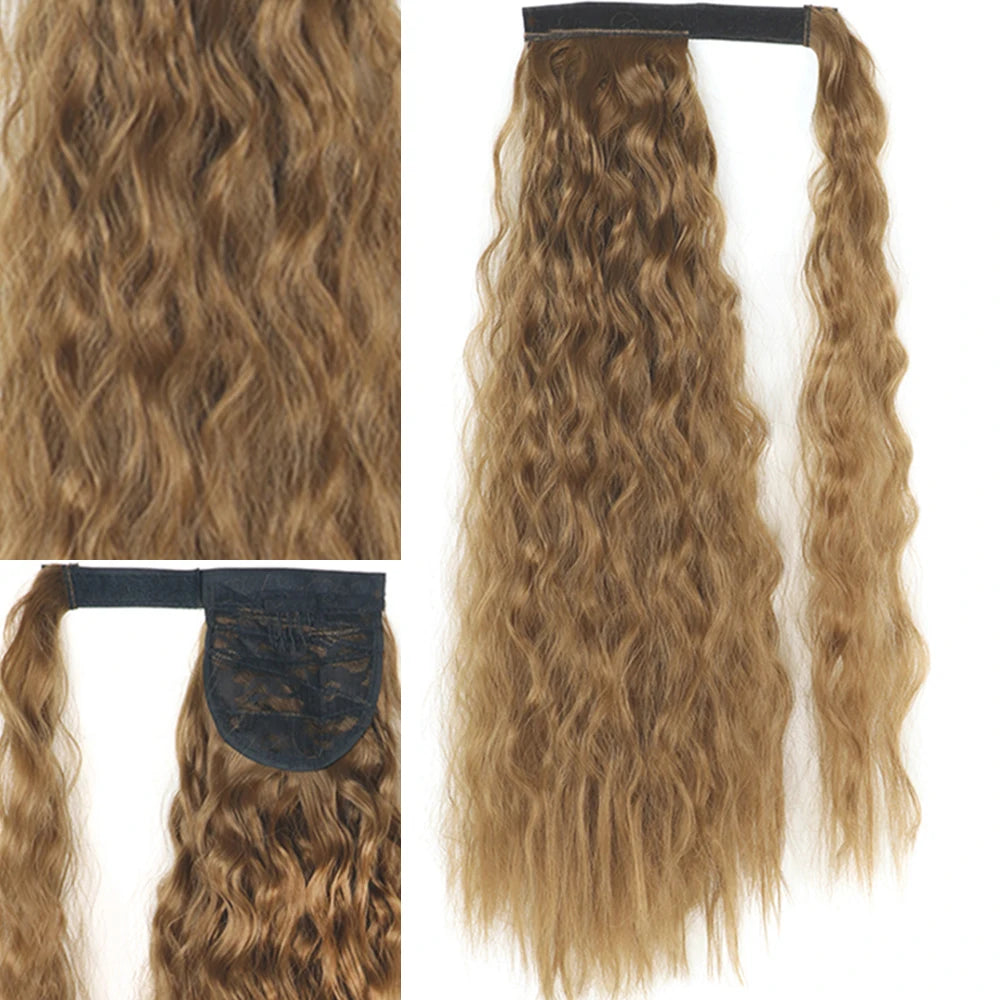 Extensiones Coleta  55 cm y 80 cm de largo Ondas de Sirena Cabello 100% Similar al Cabello Natural 🥇