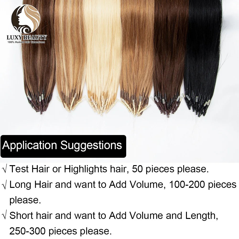 Extensiones de cabello 100% Natural©️ con microperlas 8D Pack 100 unidades