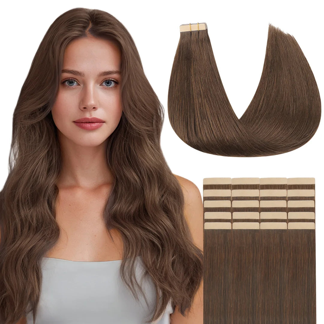 Extensiones Adhesivas Balayage 60 cm de largo Cabello Natural ©️ 100% Virgen